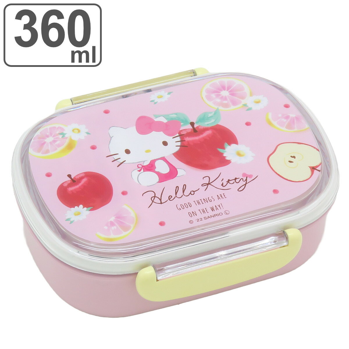 弁当箱 1段 ランチボックス ハローキティフルーツ 360ml （ キティ お弁当箱 食洗機対応 レンジ対応 子供 日本製 食洗機OK レンジOK お弁当 弁当 一段 中子付き 幼稚園 保育園 キッズ ）【3980円以上送料無料】