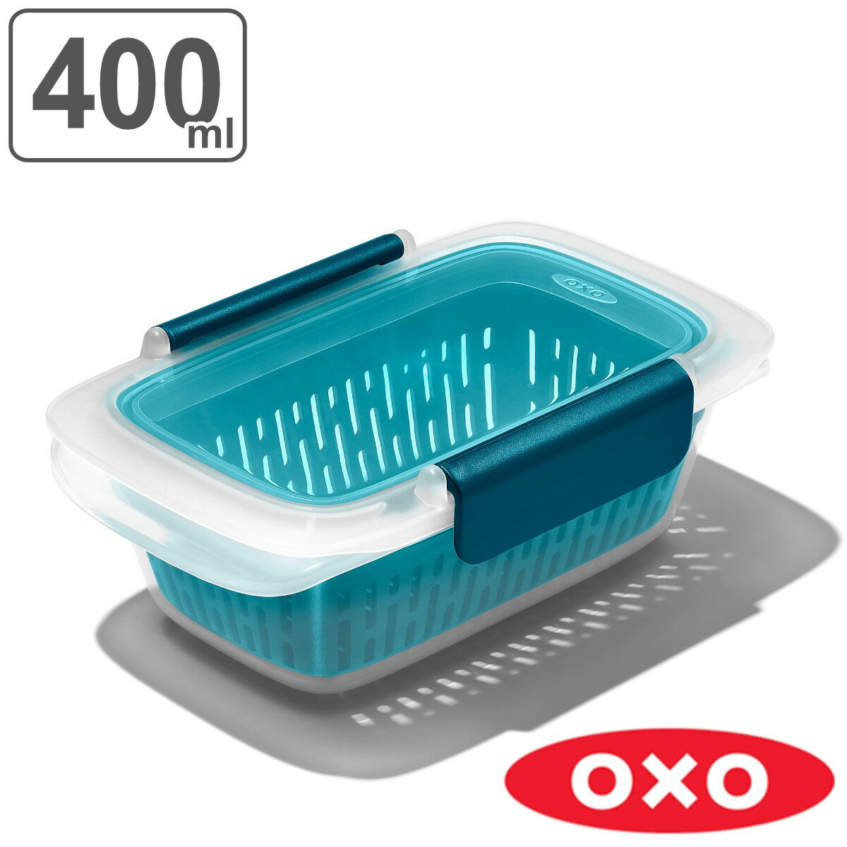 OXO 保存容器 400ml プレップ ゴー コランダー付き コンテナ ザル付き （ オクソー 密閉 プラスチック 密閉保存容器 密閉容器 冷凍 冷蔵 保存 容器 お弁当箱 パッキン 食洗機対応 電子レンジ対応 液漏れしない 食品保存容器 ） 【3980円以上送料無料】