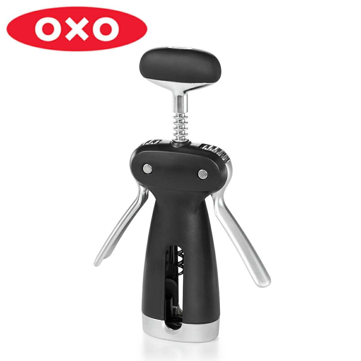 OXO ワインオープナー ステンレス製 グッドグリップス フォイルカッター付き （ オクソー コルク 栓抜き オープナー ウィング コルク抜き ワイン コルクスクリュー ボトルオープナー おしゃれ 便利グッズ ）