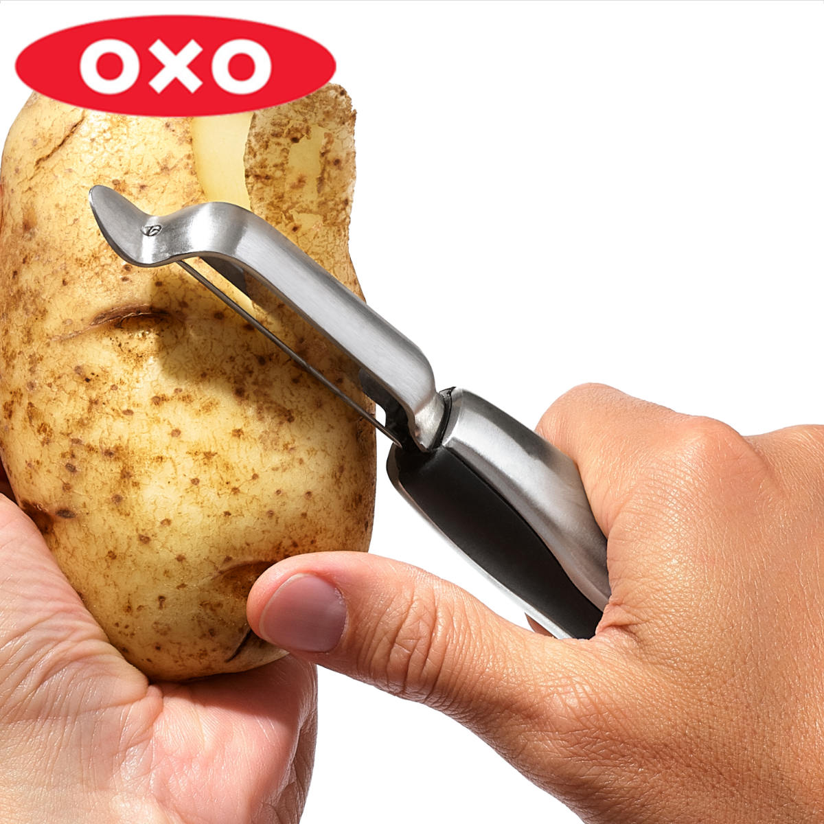 OXO ピーラー I字 ステンレス製 グッドグリップス 食洗機対応 （ オクソー 皮むき器 ステンレスピーラー 皮むき スライサー I型ピーラー 縦型ピーラー ステンレス刃 芽取り付き キッチンツール 調理器具 時短 ）