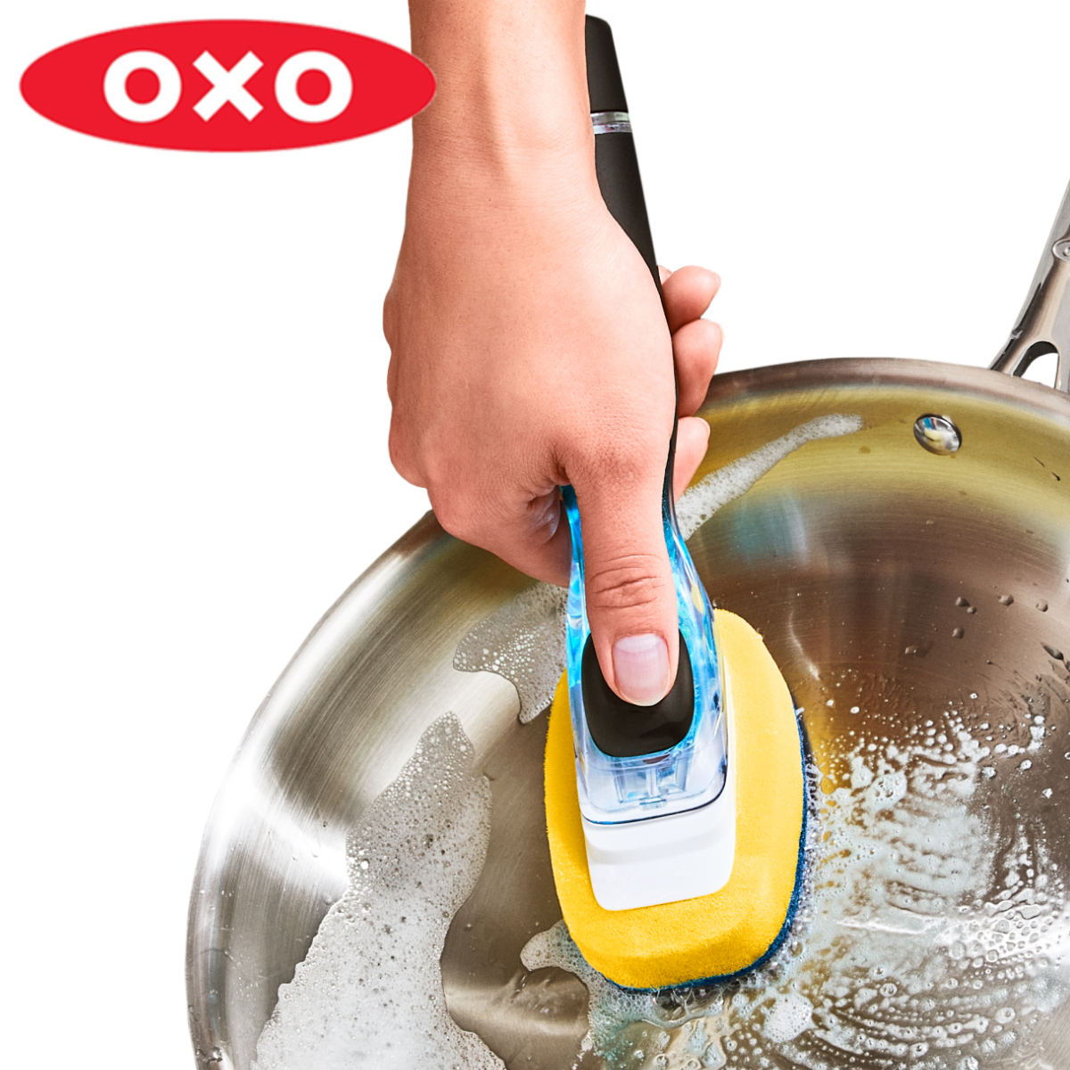 OXO キッチンブラシ グッドグリップス ワンプッシュディッシュスクラブ （ オクソー ワンプッシュ キッチン ブラシ たわし タワシ スポンジ 洗剤 補充 洗い物 食器洗い 鍋洗い フライパン 洗い 食器ブラシ 台所ブラシ ）