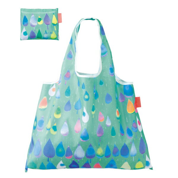 エコバッグ 2way Shopping Bag Raindrop デザイナーズ （ ショッピングバッグ 買い物バッグ マイバッグ エコバック 折りたたみ コンパクト 大容量 マチ広 レジ袋 コンビニ マチ有り マシ無し 軽量 おしゃれ かわいい ） 