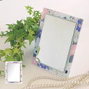 ミラー 3WAY ウォールミラー スタンドミラー 卓上 ハンドミラー 手鏡 鏡 かがみ 花柄 角型 長方形 ( 卓上ミラー メイクミラー コンパクトミラー 化粧...