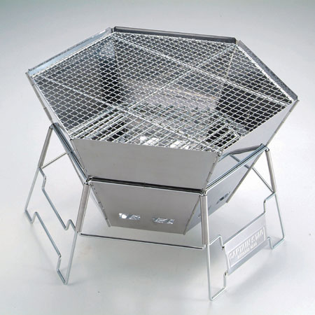 バーベキューグリル　ファイアグリル　ステンレス製　キャプテンスタッグ （ 送料無料 バーベキューコンロ BBQ グリル キャンプ用品 焚き火台　焚火台　六角形　ヘキサゴン　アウトドア用品 ） 【3980円以上送料無料】通販格安セール情報　楽天　通販