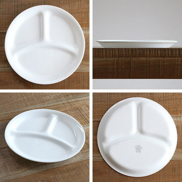 ランチプレート 22cm コレール CORELLE 皿 食器 フェアリーフローラ （ 仕切り皿 白 食洗機対応 電子レンジ対応 お皿 ランチ皿 オーブン対応 耐熱 白い食器 ワンプレート 丸皿 仕切り 花柄 洋食器 ）【3980円以上送料無料】