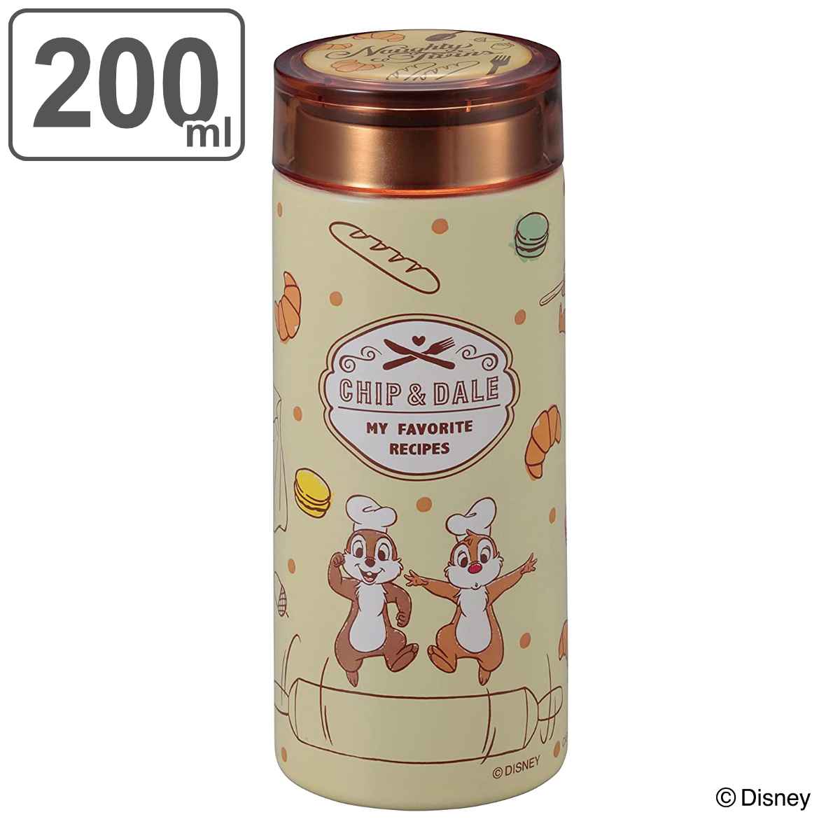 水筒 200ml ディズニー スマートパーソナルボトル チップ＆デール クッキング （ チップ デール 直飲み 保温 保冷 ステンレスボトル マグボトル 直のみ ミニ コンパクト スリム マグ ボトル すいとう ） 【3980円以上送料無料】