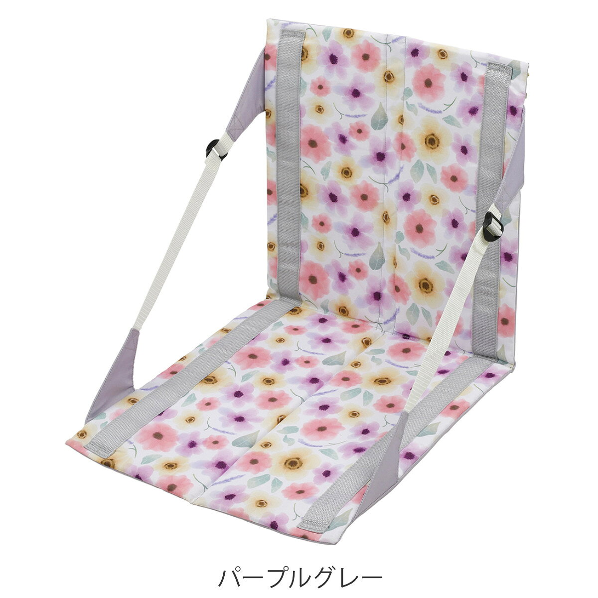 座椅子 コンパクトFDチェアマット アプリール キャプテンスタッグ （ CAPTAIN STAG アウトドアチェア 折りたたみ 座イス 座いす 座布団 クッション 花柄 背もたれ チェア コンパクト 軽量 アウトドア フラワーデザイン おしゃれ ） 【3980円以上送料無料】 colorfulbox-10141630 お弁当グッズのカラフルボックス サンプル画像3