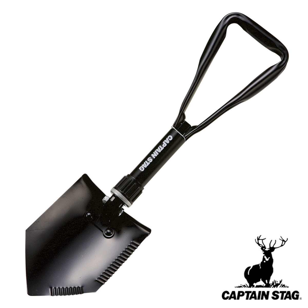 折りたたみスコップ スチールFDスコップ バッグ付 キャプテンスタッグ （ CAPTAIN STAG スコップ クワ 折りたたみ シャベル アウトドア ショベル 鍬 くわ スチール製 ガーデニング 雪かき キャンプ 折り畳み 黒 ブラック ） 【3980円以上送料無料】のサムネイル