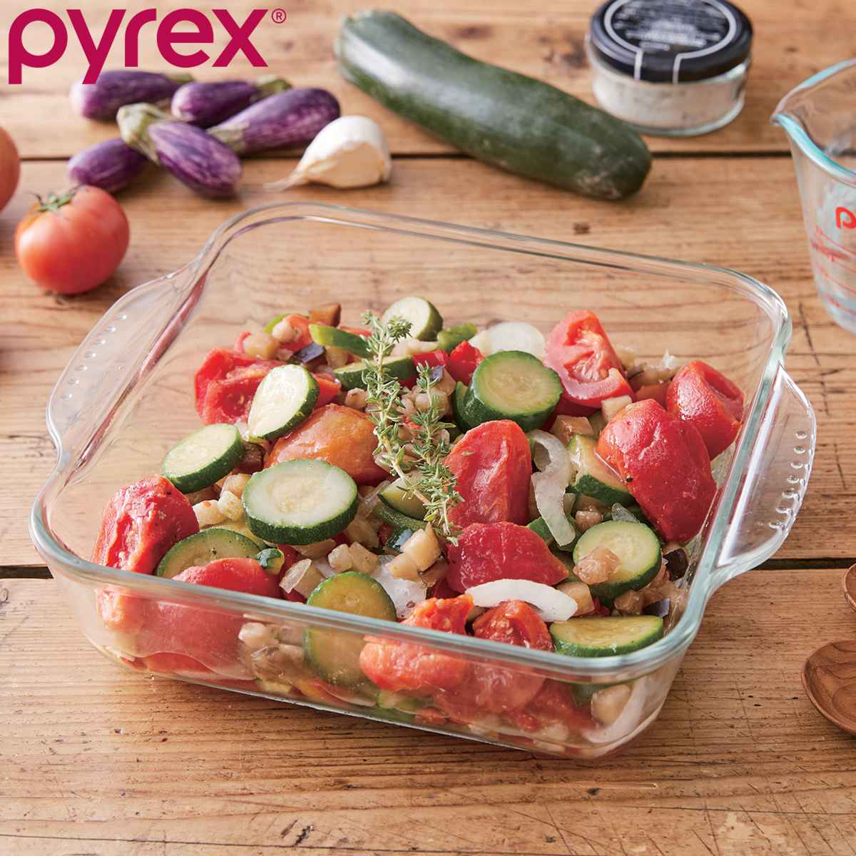 グラタン皿 大皿 22cm Pyrex パイレックス スクエア 耐熱ガラス オーブンウェア （ 食洗 ...