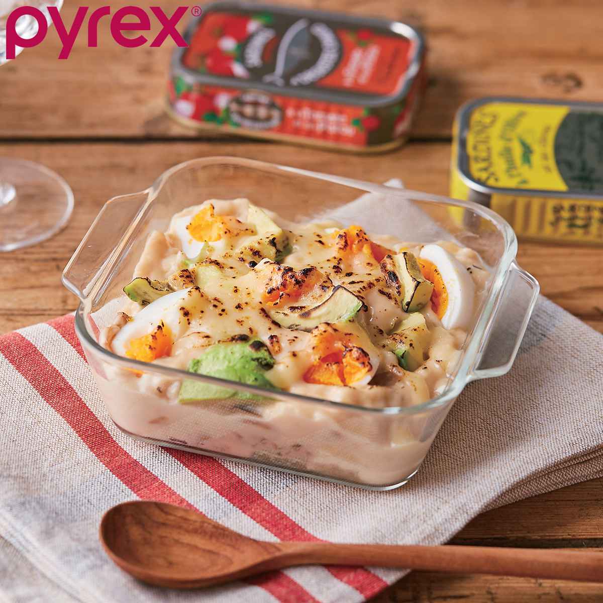 グラタン皿 一人用 14cm Pyrex パイレックス スクエア 耐熱ガラス オーブンウェア （ 食 ...