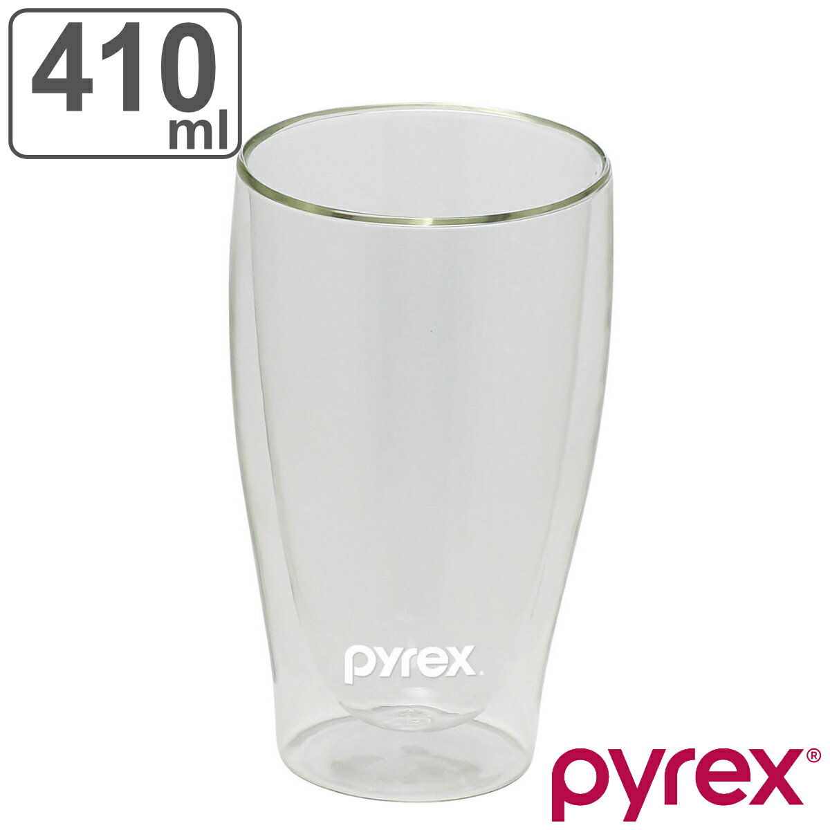 タンブラー 410ml PYREX パイレックス 耐熱ガラス （ 食洗機対応 コップ グラス ダブルウォールグラス 耐熱 カップ 二重構造 ガラス 結露 水滴がつかない ホット アイス コーヒー 紅茶 アイスティー おしゃれ ） 【3980円以上送料無料】