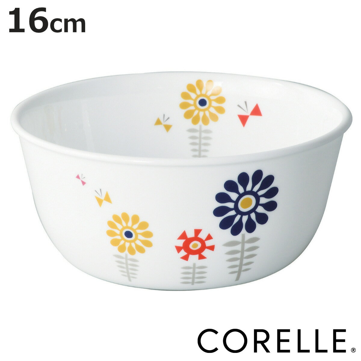 ボウル 16cm CORELLE ケイユクッカ 強化ガラス （ 食洗機対応 電子レンジ対応 オーブン対応 耐熱 サラダボウル 小鉢 取り皿 北欧風 花 軽い 割れにくい 白い食器 シリアルボウル 取り鉢 洋食器 白 おしゃれ ）【3980円以上送料無料】