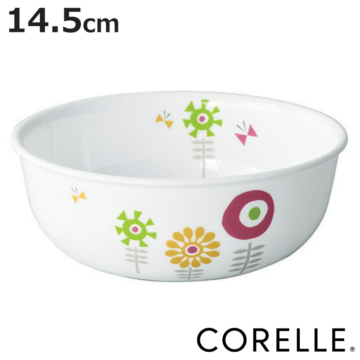 ボウル 14.5cm CORELLE ケイユクッカ 強化ガラス （ 食洗機対応 電子レンジ対応 オーブン対応 耐熱 サラダボウル 小鉢 取り皿 北欧風 花 軽い 割れにくい 白い食器 シリアルボウル 取り鉢 洋食器 白 おしゃれ ）【3980円以上送料無料】