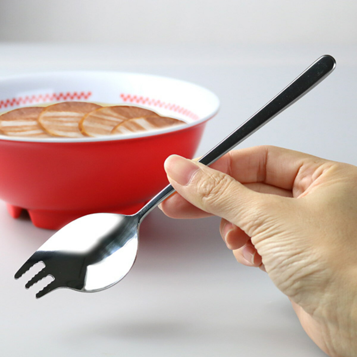ラーメンスプーン 18.5cm マイチョイス カップめんスプーン ステンレス （ 食洗機対応 先割れスプーン スプーン カトラリー 麺類 ラーメン カップ麺 波型 おしゃれ ） 【3980円以上送料無料】のサムネイル