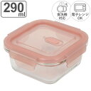 保存容器 290ml ディッシュプラス 耐熱ガラスバルブ付保存容器正方形 ( ガラス 耐熱ガラス ガラス容器 密閉 食洗機対応 電子レンジ対応 オーブン対応 冷...