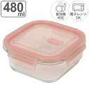 保存容器 480ml ディッシュプラス 耐熱ガラスバルブ付保存容器正方形 ( ガラス 耐熱ガラス ガラス容器 密閉 食洗機対応 電子レンジ対応 オーブン対応 冷凍OK ガラス保存容器 冷凍保存 食品保存 常備菜 作り置き 食品保存容器 ) 【3980円以上送料無料】