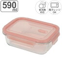 保存容器 590ml ディッシュプラス 耐熱ガラスバルブ付保存容器長方形 ( ガラス 耐熱ガラス ガラス容器 密閉 食洗機対応 電子レンジ対応 オーブン対応 冷凍OK ガラス保存容器 冷凍保存 食品保存 常備菜 作り置き 食品保存容器 ) 【3980円以上送料無料】