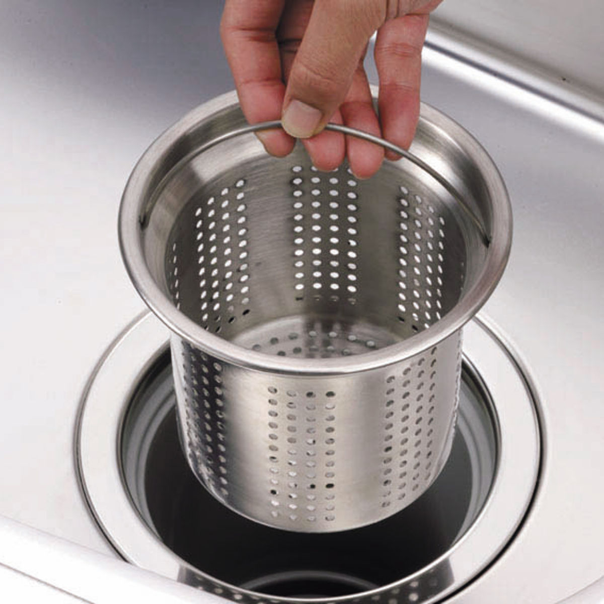 排水口 ゴミ受け アットアクア 18-8ステンレス製排水口水切りカゴ 直径13.5cm 一枚絞り ( ステンレス 抗菌 13.5cm ごみ受け ごみかご ゴミか...