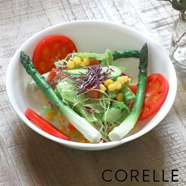 ボウル 21.5cm CORELLE コレール ウインターフロスト 強化ガラス （ 食洗機対応 ホワイト 電子レンジ対応 オーブン対応 白 鉢 中鉢 軽い 割れにくい 丈夫 白い どんぶり 丼ぶり 丼 スープ サラダ ラウンド 洋食器 ）【3980円以上送料無料】