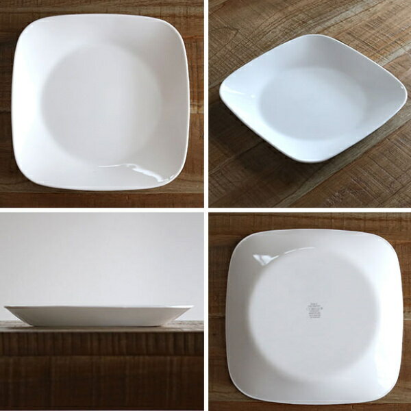 プレート 26.5cm CORELLE コレール スクエア 角皿 ウインターフロスト （ 食洗機対応 電子レンジ対応 オーブン対応 白 ホワイト 大皿 盛り皿 皿 お皿 軽い 割れにくい 丈夫 白い 白い皿 ワンプレート 四角 洋食器 ）【3980円以上送料無料】