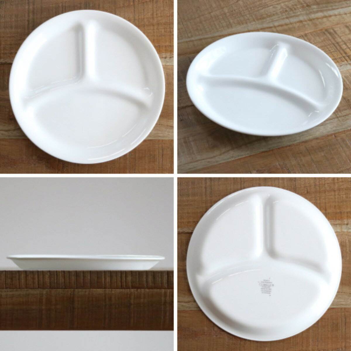 ランチプレート 21.5cm CORELLE コレール オレンジマーガレット 強化ガラス （ 食洗機対応 電子レンジ対応 オーブン対応 耐熱 皿 お皿 仕切り皿 軽い 割れにくい 白い食器 丸 ワンプレート ランチ 3つ仕切り 洋食器 白 おしゃれ ）【3980円以上送料無料】 colorfulbox-10156746 お弁当グッズのカラフルボックス サンプル画像2