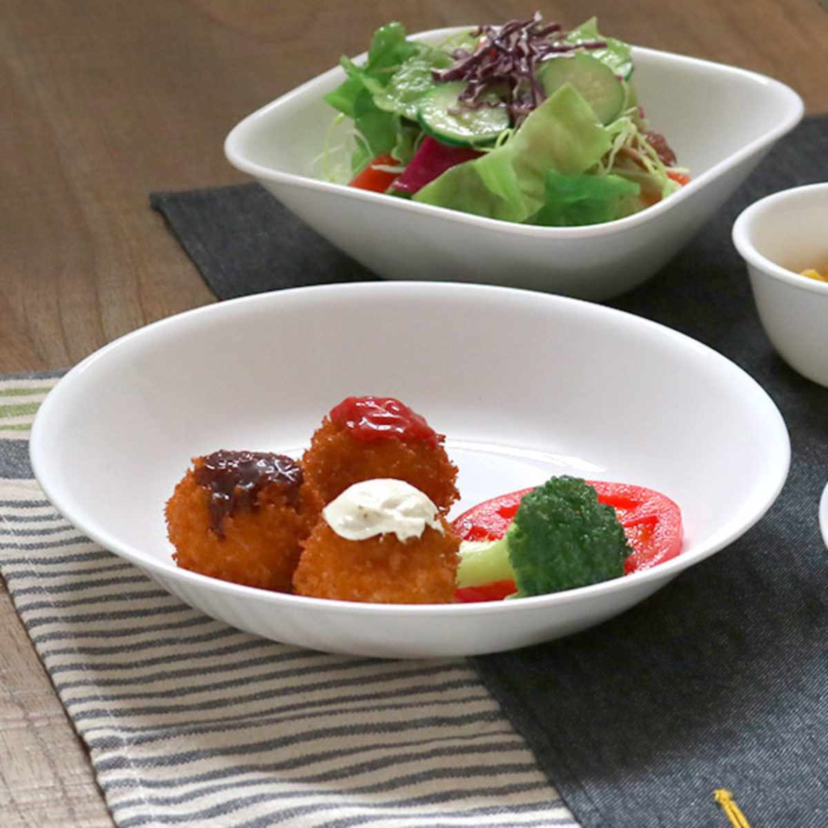 プレート 21.5cm CORELLE コレール オレンジマーガレット 強化ガラス 5枚セット （ 食洗機対応 電子レンジ対応 オーブン対応 耐熱 皿 お皿 中皿 軽い 割れにくい 深皿 白い食器 丸 メイン料理 カレー パスタ 洋食器 白 おしゃれ ）【3980円以上送料無料】 colorfulbox-10156753 お弁当グッズのカラフルボックス サンプル画像3