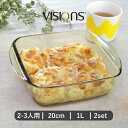 グラタン皿 20cm 1L VISIONS 耐熱ガラス 2個セット ( 食洗機対応 電子レンジ対応 オーブン対応 耐熱皿 オーブンウェア 食器 皿 グラタン ラ...
