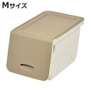 キッチンストッカー キッチン フタ付 ストッカー スリム Mサイズ ( 収納 フタ 付き ふた ケース フラップ蓋 幅24cm 日本製 スタッキング 積み重ね ...