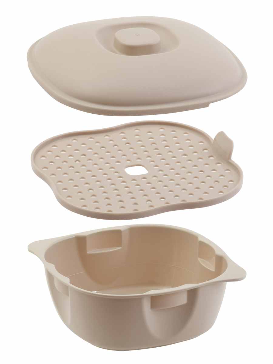 電子レンジ調理器 ラーメン鍋 焼きそば鍋 （ レンジ調理器 レンジ調理 電子レンジ専用調理器 両手鍋 卓上鍋 食洗機対応 電子レンジ料理 電子レンジ調理 簡単調理 火を使わない 蒸し皿付き 便利グッズ 鍋 なべ 時短調理 日本製 ）【3980円以上送料無料】 colorfulbox-10179448 お弁当グッズのカラフルボックス サンプル画像3