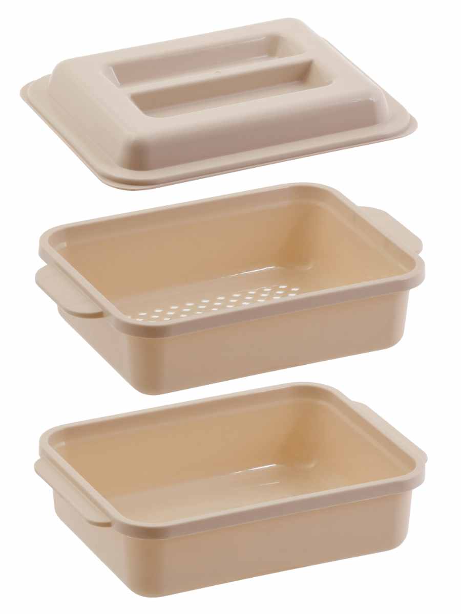 温野菜メーカー 電子レンジ調理器 （ 蒸し器 蒸し野菜 レンジ調理器 角型 食洗機対応 電子レンジ料理 電子レンジ調理 簡単調理 火を使わない 蒸し皿 四角 時短調理 日本製 ）【3980円以上送料無料】 colorfulbox-10179449 お弁当グッズのカラフルボックス サンプル画像3
