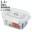 保存容器 ネオキープロック 長方形 LL 2個組 ( 容器 フードケース 1.1L 電子レンジ対応 冷凍OK 食洗機対応 4点ロック パッキン一体型 日本製 フ...