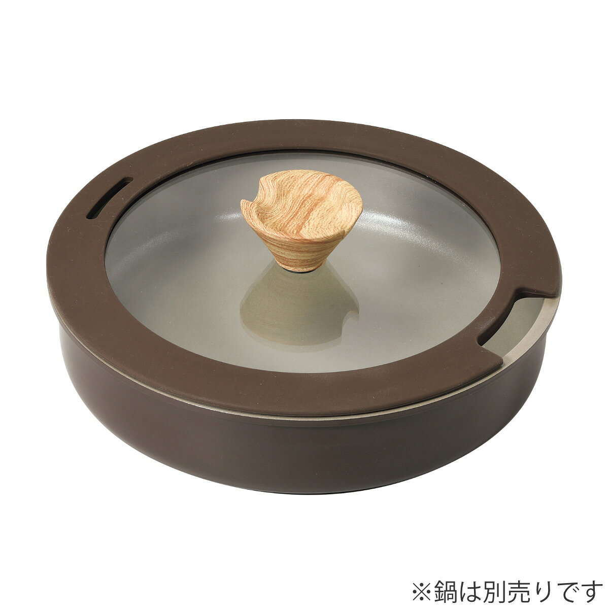 ガラス蓋 20cm用 トルティーノ シリコン縁 （ ふた 鍋ふた 専用ガラス蓋 窓付き シリコーン 20センチ フタ 鍋用 ガラスふた 調理器具 ブラウン 調理用品 ）【3980円以上送料無料】 colorfulbox-10181556 お弁当グッズのカラフルボックス サンプル画像2