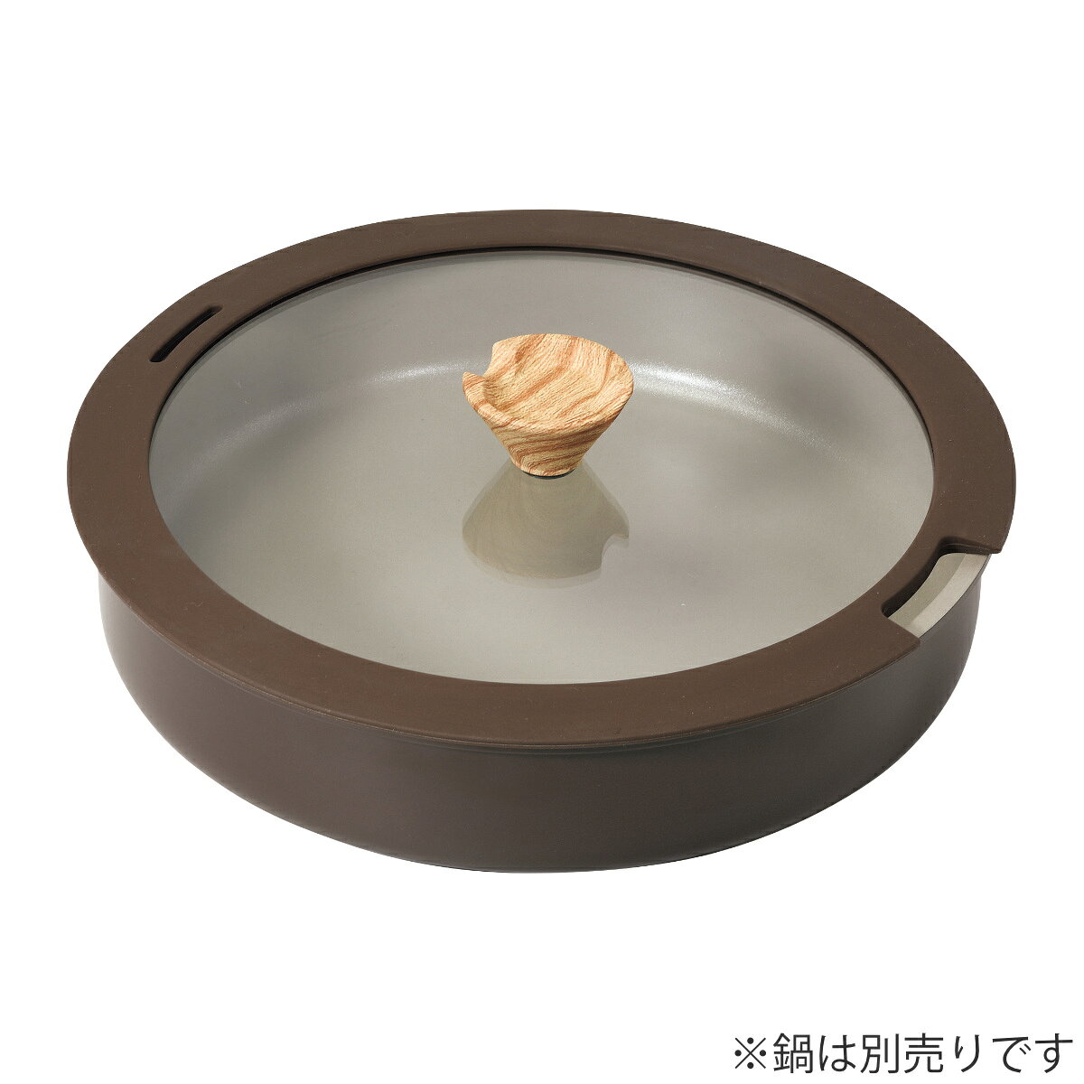 ガラス蓋 26cm用 トルティーノ シリコン縁 （ ふた 鍋ふた 専用ガラス蓋 窓付き シリコーン 26センチ フタ 鍋用 ガラスふた 調理器具 ブラウン 調理用品 ）【3980円以上送料無料】 colorfulbox-10181557 お弁当グッズのカラフルボックス サンプル画像2