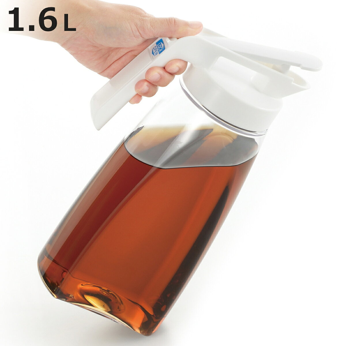 ピッチャー 1.6L クールブロー ワンタッチ冷水ポット （ 冷水筒 麦茶ポット プラスチック 縦置き 横置き ポット 日本製 広口 ハンドル付き シンプル ）【3980円以上送料無料】