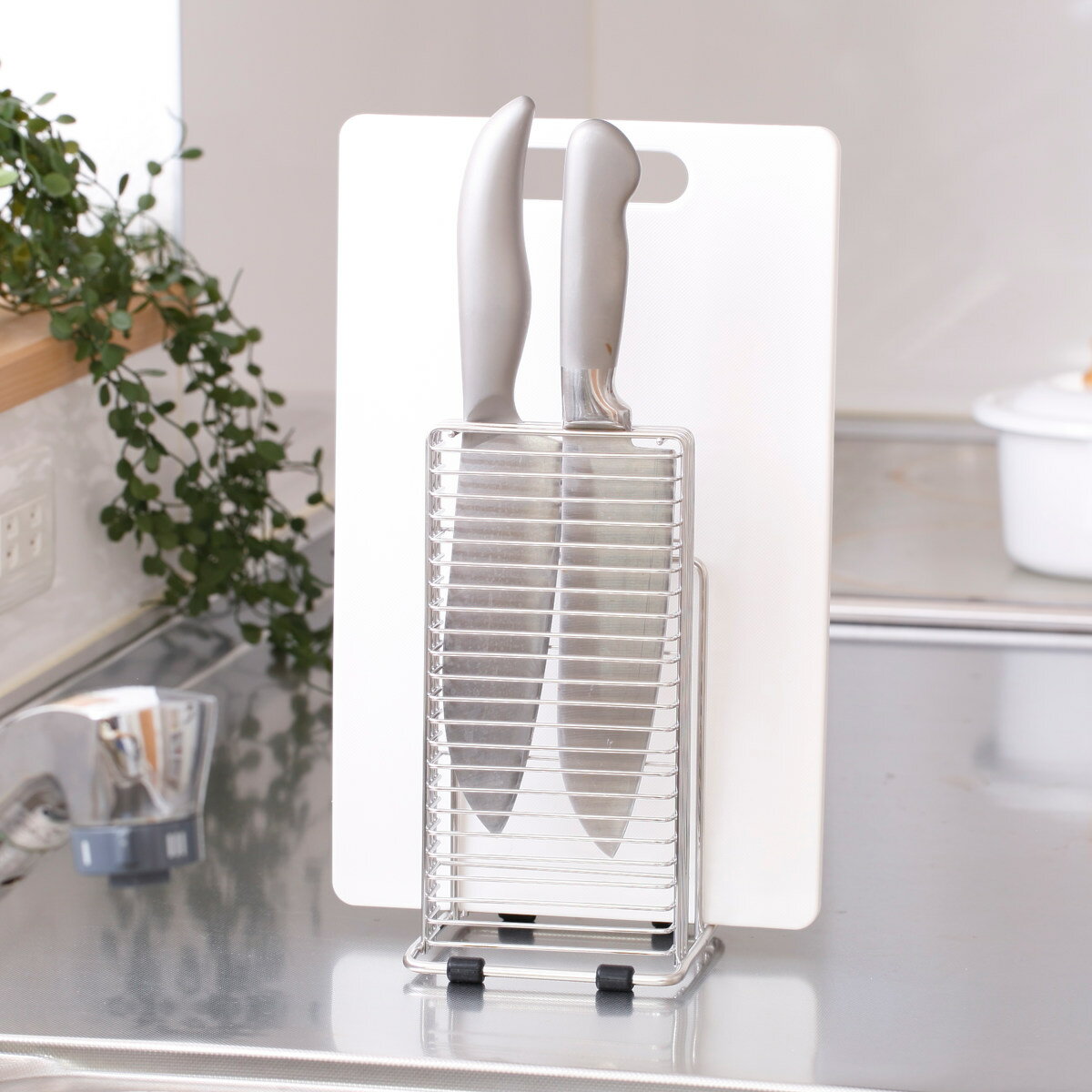 包丁スタンド まな板スタンド アットアクア ステンレス製 包丁まな板スタンド （ ステンレス 水切り 包..