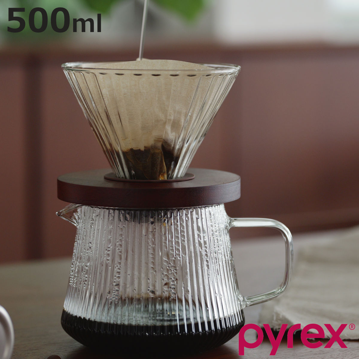 ポット PYREX フィルターカップ＆ポット 500ml セット （ 耐熱ガラス製 ドリッパー サー ...