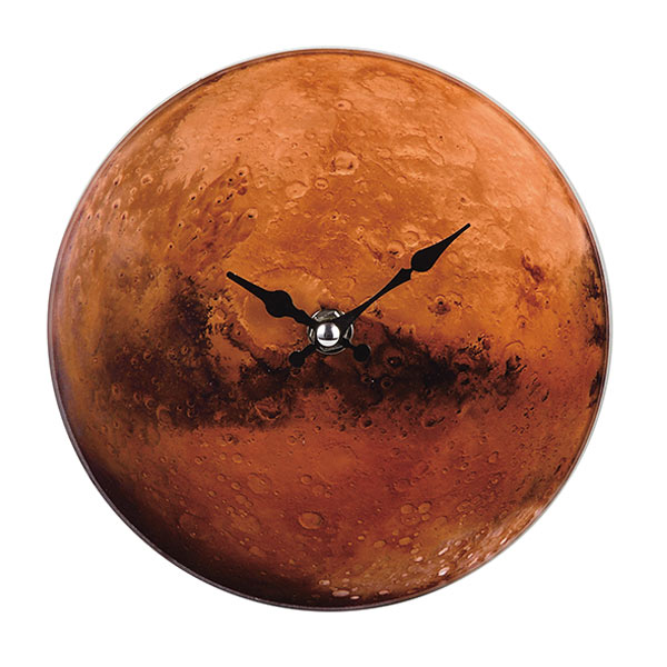 掛け時計 置き時計 卓上ガラス時計 ROUND 17cm Mars 火星1 （ アナログ 時計 壁掛け時計 インテリア 雑貨 おしゃれ 掛時計 とけい クロック ガラス 置掛兼用 卓上 置き掛け ウォールクロック ） 【3980円以上送料無料】
