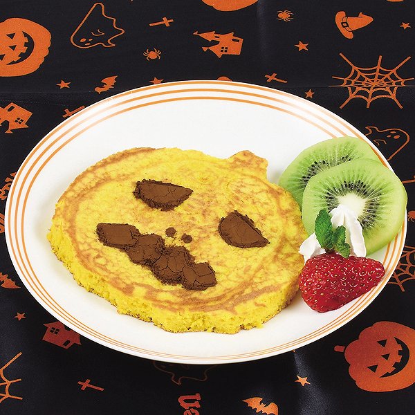 パンケーキリング シリコン製 かぼちゃ ステンシル付 ハロウィン レッツハローウィン （ パンケーキ 型 ホットケーキ型 お好み焼き かぼちゃ型 シリコンリング ケーキ ステンシル ハロウィーン ）【3980円以上送料無料】