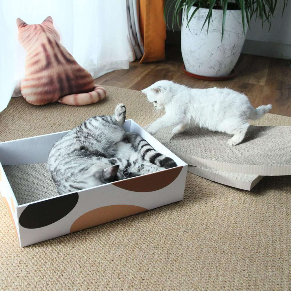 爪とぎ 猫 箱型波状爪とぎ 3個入り ( 爪研ぎ つめとぎ 猫用 爪とぎハウス ダンボール ストレス解消 遊び おもちゃ かわいい 爪磨き ガリガリ 長持ち ね...