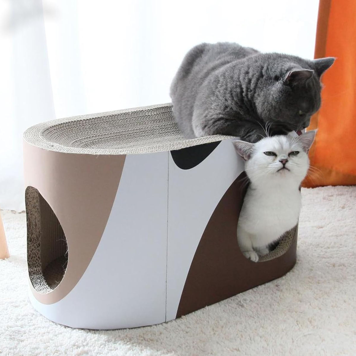 ペットハウス 隠れん坊ハウス 爪とぎ 猫 ( 爪研ぎ つめとぎ 猫用 爪とぎハウス ダンボール ストレス解消 遊び おもちゃ かわいい 爪磨き ガリガリ 長持ち...