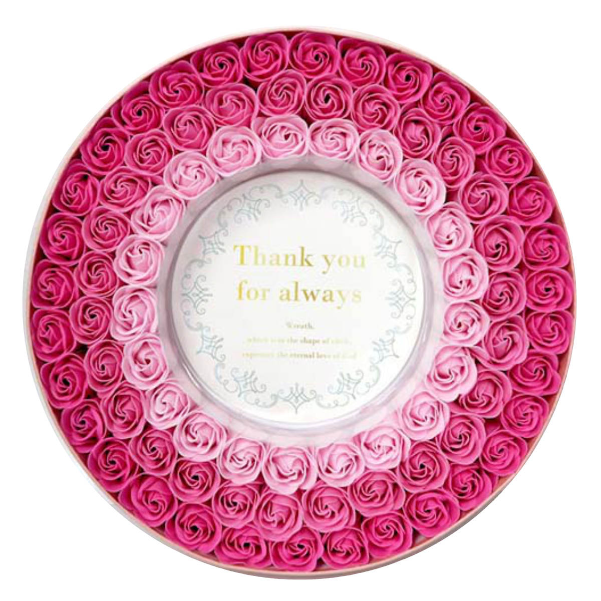 入浴剤 リースボックス 花のカタチの入浴剤 Q-FLA （ お風呂 温浴 風呂 リラックス プレゼント 花 ギフトボックス 81輪 石けんの香 ギフト バスグッズ バス用品 入浴 化粧箱 ピンク ）【3980円以上送料無料】