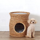 籐 ペットハウス 直径40cm クッション付 丸型 ラタン製 Natural rattan ( 猫ちぐら ペット専用 猫用 犬用 猫ハウス 犬ハウス ネコ ねこ...