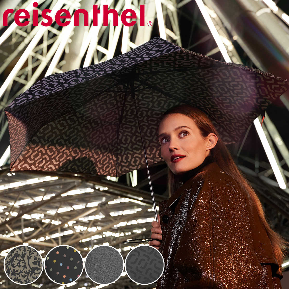 ライゼンタール 折りたたみ傘 ライゼンタール 97cm UMBRELLA POCKET MINI DOTS （ reisenthel 傘 折りたたみ レディース メンズ 大きい 軽量 丈夫 折り畳み アンブレラ 頑丈 撥水 速乾 グラスファイバー フラット 男女兼用 ）【3980円以上送料無料】