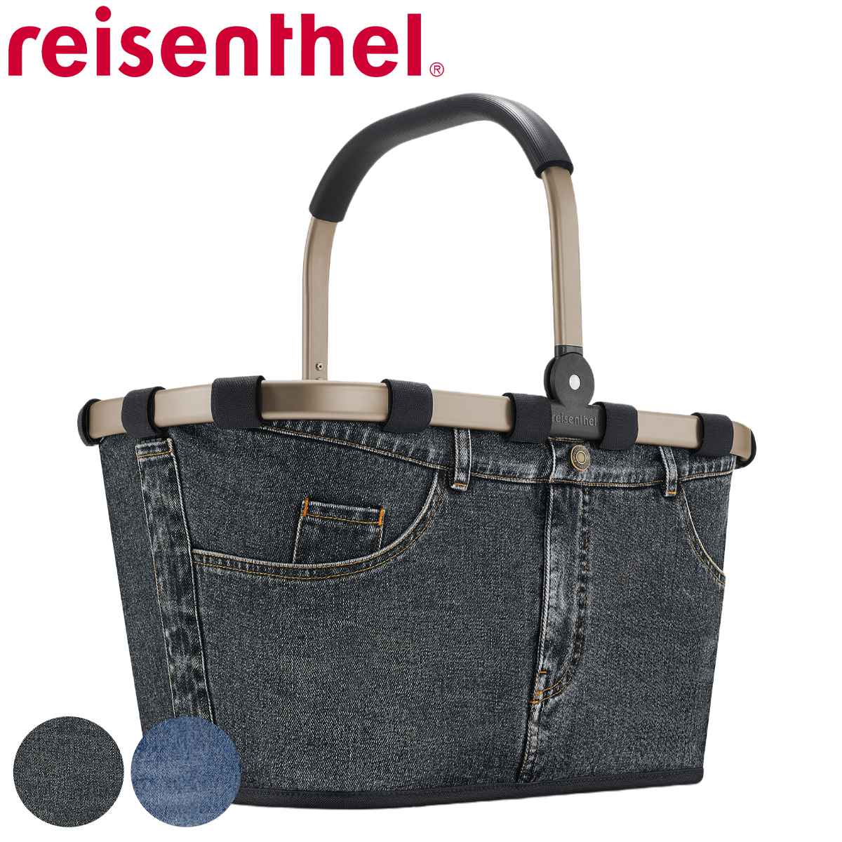 買い物カゴ ライゼンタール CARRYBAG FRAME JEANS （ reisenthel キャリーバッグ 買い物かご ショッピングバッグ 折りたたみ マイバッグ レジカゴ デニム 軽量 レジかご 車 ランドリー アウトドア 買い物バッグ おしゃれ ）【3980円以上送料無料】