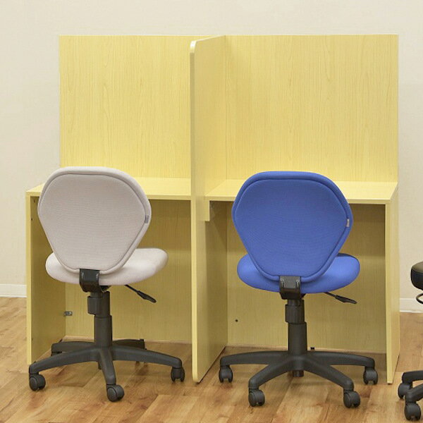 【法人限定】 デスク T型ブースデスク 幅141.8cm 背板付き 個別ブース オフィスデスク 個別塾 机 （ 送料無料 パネルデスク パソコン 学習 ブース パーソナルブース パソコンブース パネル一体型 学習塾 オフィス ブースデスク 2人 ） 【3980円以上送料無料】のサムネイル