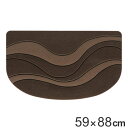 玄関マット 59x88cm 厚さ9mm 屋外用 カーム柄 ( 送料無料 59×88cm 屋外 玄関 マット 洗える 水洗い 半円 大判 エントランスマット エントランス 玄関用 ブラウン シンプル おしゃれ ) 【3980円以上送料無料】