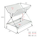 水切りラック シェリー たためる2段水切り カトラリーポケット付き （ 折りたたみ 水切り ワイヤーラック 水切りカゴ 水切りバスケット 水きりラック 水切りかご 水切り籠 食器水切り ディッシュラック 折り畳み式 コンパクト ）【3980円以上送料無料】 3