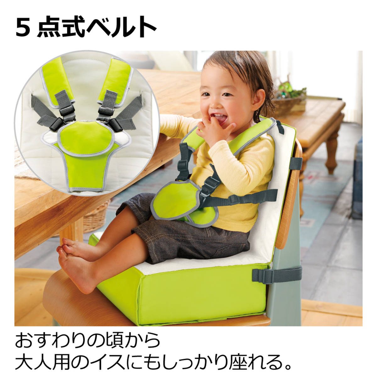 高さ調節クッション ごきげん お食事クッション R 10ヶ月～ （ リッチェル クッション 高さ調節 椅子 子ども ベビー 子供用 高さ 調節 4段階 ベルト付き ベルト 固定 イス 赤ちゃん キッズ 食事 ベビーチェア ダイニングテーブル ）【3980円以上送料無料】
