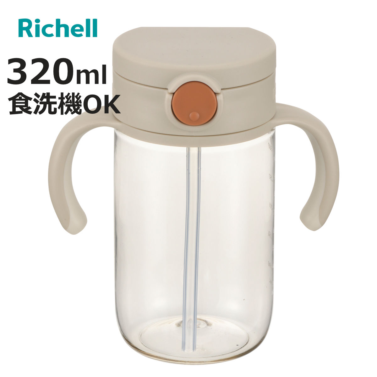サイズ約 幅12.4×奥行7.6×高さ13.8（cm）容量約 320ml内容量1個食器洗い乾燥機使用可能適合品番120471・120473・120469対象年齢7カ月頃～備考煮沸・薬液消毒OK品番：120141区分返品・キャンセル区分（小型商品）ギフトラッピングページを見る●飲み物がもれにくい空気弁付きで、おでかけ時にも使いやすいストローマグです。●「手前ストロー」構造で、最後まで飲み切りやすい設計です。●軽くて割れにくい透明ボトルを採用し、小さな手でも持ちやすいハンドル付きです。●半回転で開閉できるフタとシンプル構造で、お手入れも簡単です。●食洗機・薬液・煮沸消毒対応。別売りパーツで直飲みタイプにも切り替えできます。おすすめポイントおでかけに便利な使いやすい設計毎日のおでかけに使いやすいシンプルデザインのストローマグです。独自の空気弁を採用し、飲み物がもれにくい仕様で、バッグの中やおでかけ先でも使いやすく安心です。ハンドルは取り外し可能で、成長やシーンに合わせて使い分けできます。最後まで飲みやすい「手前ストロー」ボトル内のストローがいつでも手前にくる構造で、最後まで飲み切りやすい設計です。飲み物を無駄なく飲めるので、お子さまも快適に使えます。商品詳細軽くて丈夫、透明感のあるボトルガラスのような透明感と、軽くて割れにくい使いやすさが魅力です。中身が見やすく、毎日気軽に使えます。小さな手でも持ちやすいハンドルベビーの小さな手でもしっかり握れる持ちやすい形状です。自分で持って飲む練習にもおすすめです。はじめてのストロー飲みにもおすすめ先端がぷっくりしたやさしい形状で、小さなお口でもくわえやすい設計。ストロー飲みデビューにもぴったりです。半回転で開閉ラクラクフタは半回転で閉められるネジ形状を採用。忙しいおでかけ時でも、サッと開け閉めできます。パーツが少ないシンプル構造で、お手入れも簡単です。広口ボトルで中まで洗いやすく、清潔に使えます。さらに、食洗機・薬液・煮沸消毒にも対応しているため、毎日のケアもラクに行えます。ブランド紹介子育てにきらめきを生まれてきてくれた愛しい存在の赤ちゃんのために。自分らしさも大切にするママのために。家族みんなの幸せのために。「寄り添う、子育て。つながる、家族の笑顔。」を支えるために育児を応援する製品やサービスを提供しています。対応しているパーツ・オプションマグ用ストローセット　S-15マグ用パッキン　P-7おでかけ直飲みマグパーツ関連キーワード：熱中症対策 水分補給 赤ちゃん用マグ トレーニングコップ トレーニング コップ コップ飲み 練習 トレーニングカップ ステップアップ マグカップ ベビー用品 ベビー食器 赤ちゃん食器 食器 初めて はじめて 初めての食器 プラスチック製 煮沸消毒 薬液消毒 対応 子供 子ども こども 幼児 乳幼児 7ヶ月 8ヶ月 9ヶ月 10ヶ月 11ヶ月 12ヶ月 1歳 2歳 3歳 才 女の子 男の子 女児 男児 女子 男子 かわいい 可愛い キッズ おすすめ 旅行 お出かけ 外出 外食 便利グッズ 便利 出産準備 プレゼント ギフト 贈り物 LH21574 LH17798 関連商品はこちらベビーマグ アスター おでかけストローマグ 柄2,200円ベビーマグ アスター おでかけストローマグ 32,200円ベビーマグ アスター おでかけストローマグ 21,870円ベビーマグ ピーナッツ コレクション おでかけ2,530円ベビーマグ トライ もれない ストローマグ 21,650円ベビーマグ トライ もれないストローマグ R 1,890円ベビーマグ ピーナッツ コレクション おでかけ2,200円ベビーマグ トライ もれない幅広ストローマグ 1,890円ベビーマグ ピーナッツ コレクション おでかけ2,200円～ベビーマグ トライ もれない 保冷 ストローマ4,480円ベビーマグ トライ もれない保冷ストローマグ 4,600円ベビーマグ トライ もれない保冷ストローマグ 4,100円