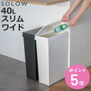 ゴミ箱 SOLOW 40L スリム ワイド ソロウ 袋の交換が楽なダストボックス スリム ワイド ( ごみ箱 40リットル ふた付き スリム 袋交換 簡単 分別...